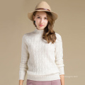 Alibaba China Custom Ladies Inverno Knit Cashmere Wool Sweater com padrão sólido